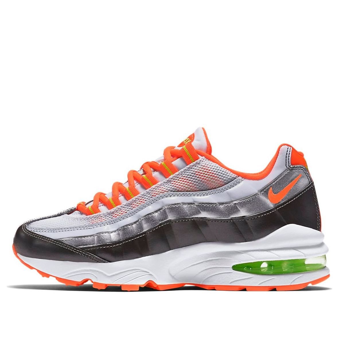 (GS) Nike Air Max 95 'White Orange Metallic Silver' 307565-107