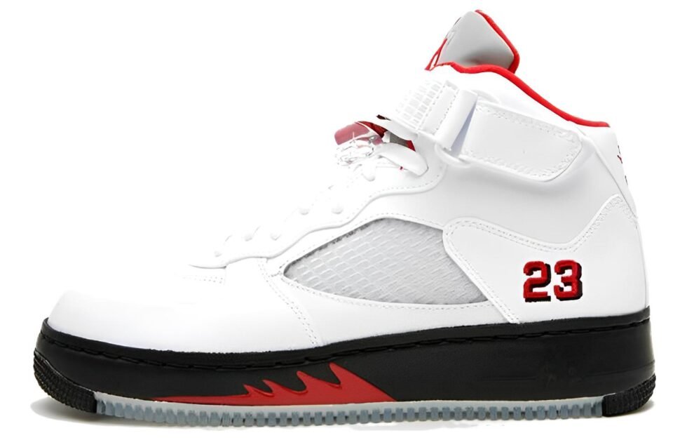 Air Jordan 5 Fusion 'Varsity White Red' 318608-161 - Image 2