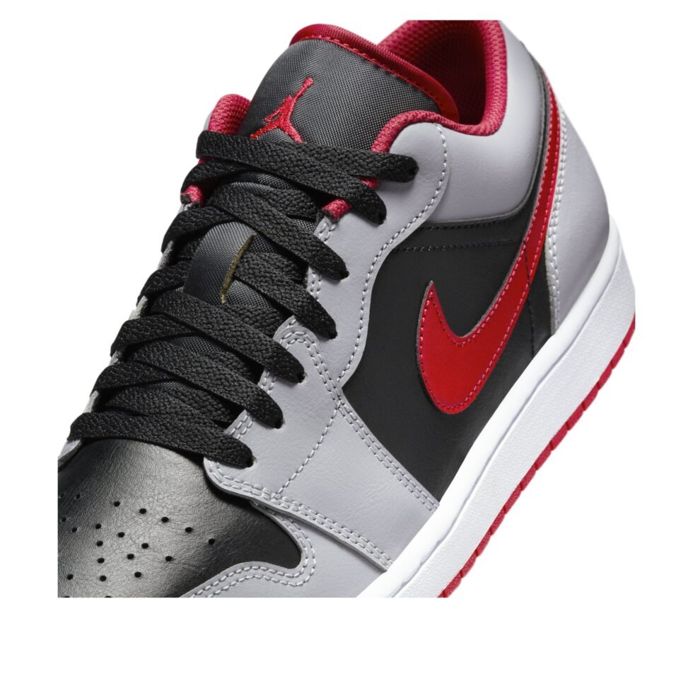 Air Jordan 1 Low 'Black Light Smoke Grey Gym Red' 553558-060 - Image 5