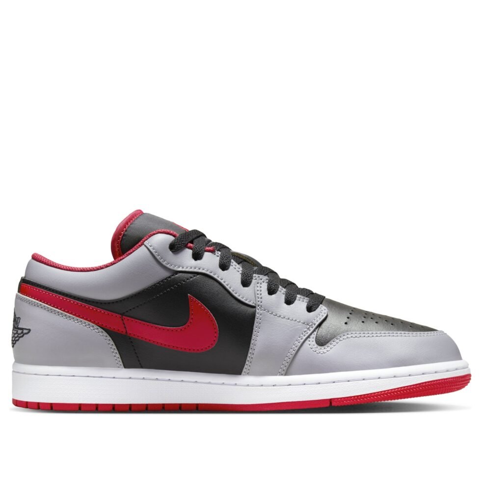 Air Jordan 1 Low 'Black Light Smoke Grey Gym Red' 553558-060 - Image 6