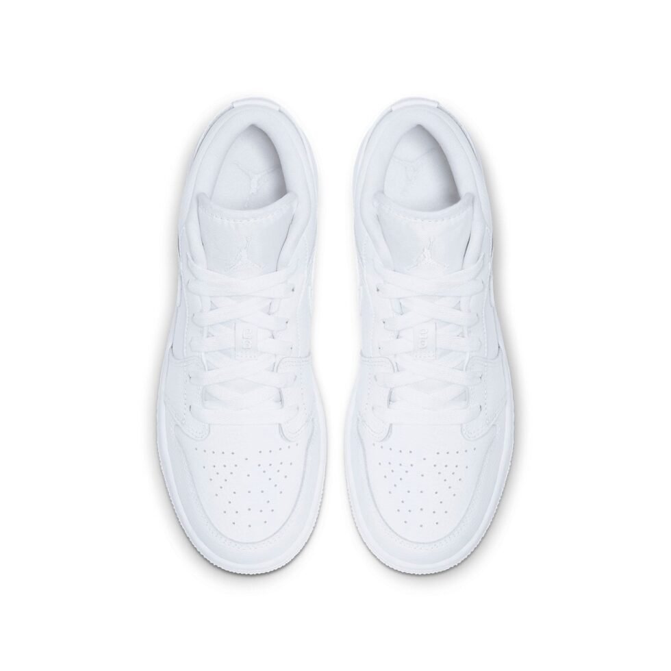 (GS) Air Jordan 1 Low 'Triple White Logo' 553560-126 - Image 4