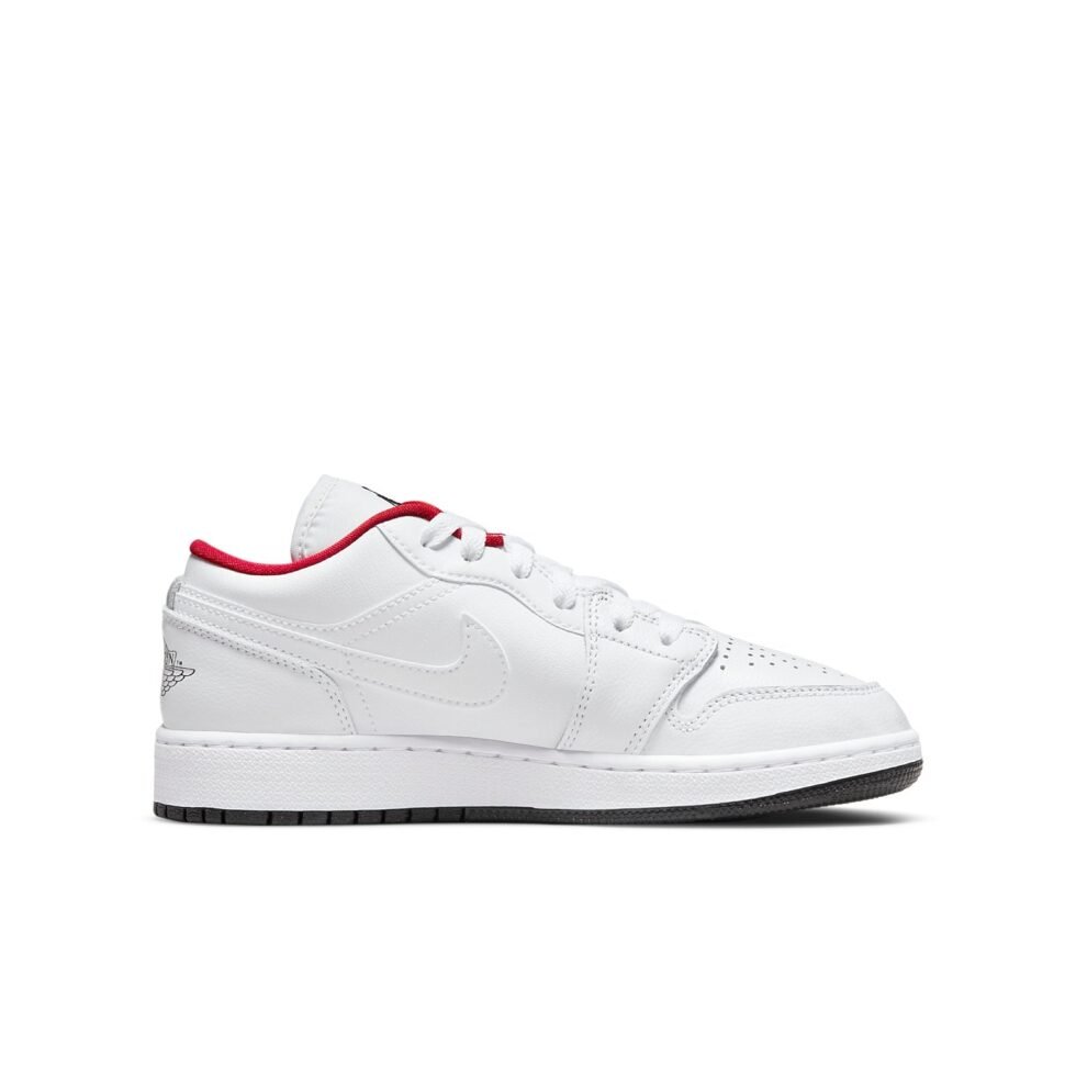 (GS) Air Jordan 1 Low 'White Gym Red Black' 553560-164 - Image 2