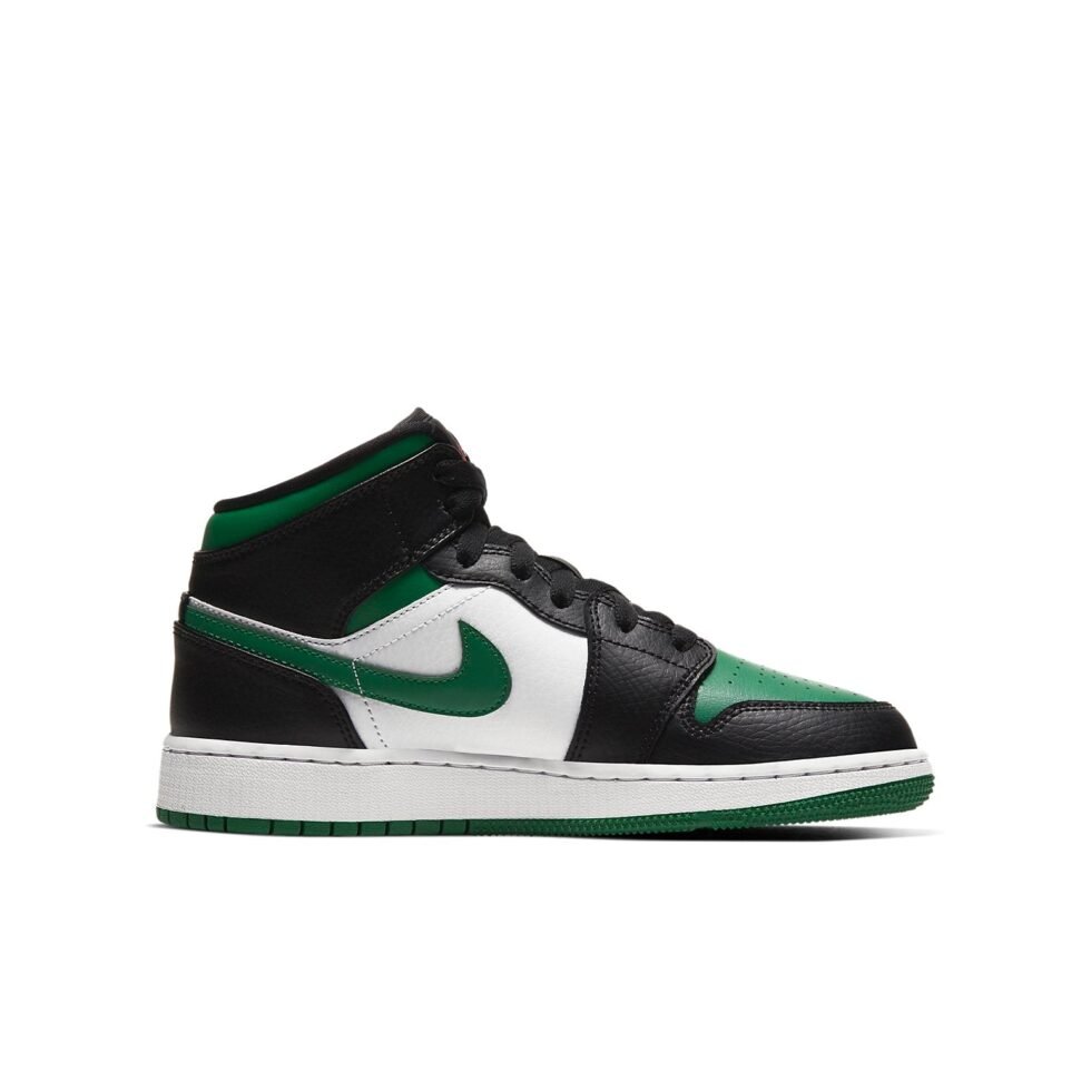 (GS) Air Jordan 1 Mid 'Black Pine Green' 554725-067 - Image 2