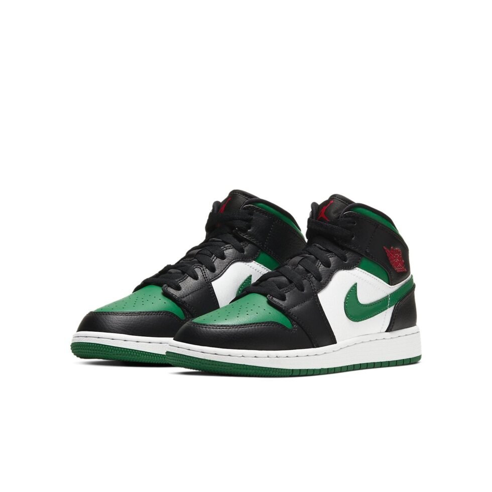 (GS) Air Jordan 1 Mid 'Black Pine Green' 554725-067 - Image 3
