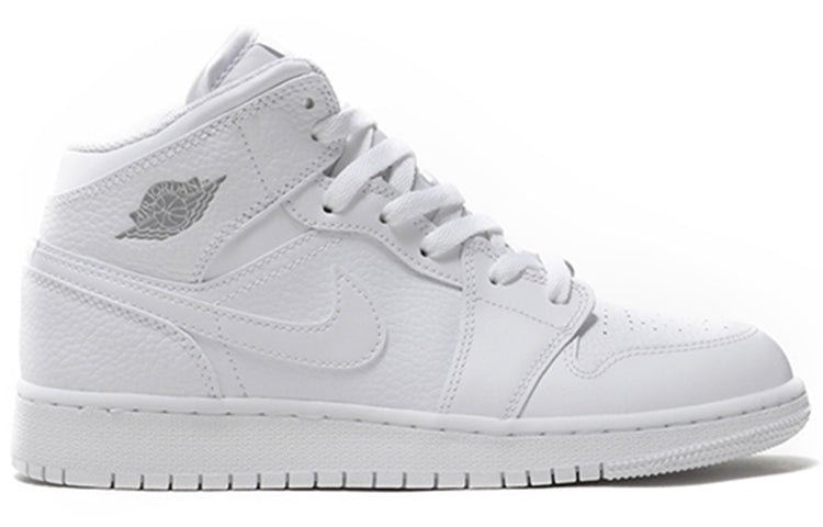 (GS) Air Jordan 1 Retro Mid 'White Pure Platinum' 554725-109 - Image 2