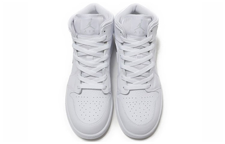 (GS) Air Jordan 1 Retro Mid 'White Pure Platinum' 554725-109 - Image 4