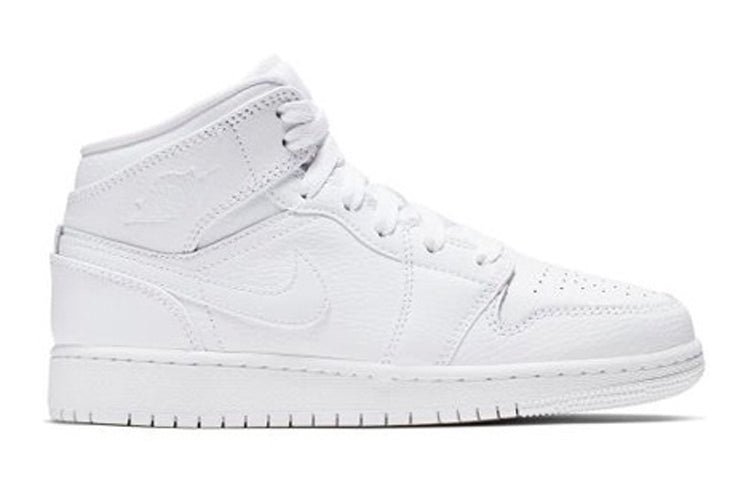 (GS) Air Jordan 1 Mid 'Triple White' 554725-129 - Image 2