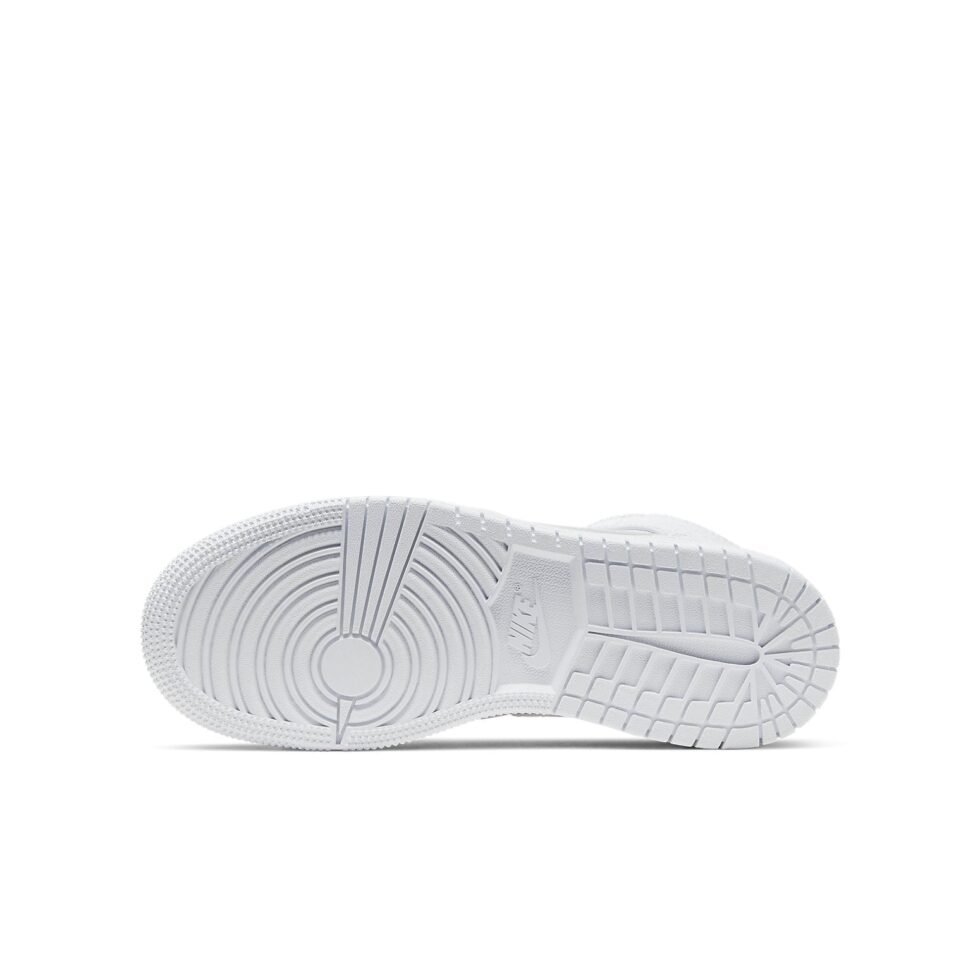 (GS) Air Jordan 1 Mid 'Triple White' 554725-130 - Image 6