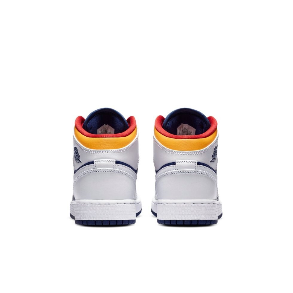 (GS) Air Jordan 1 Mid 'White Deep Royal Blue' 554725-131 - Image 5