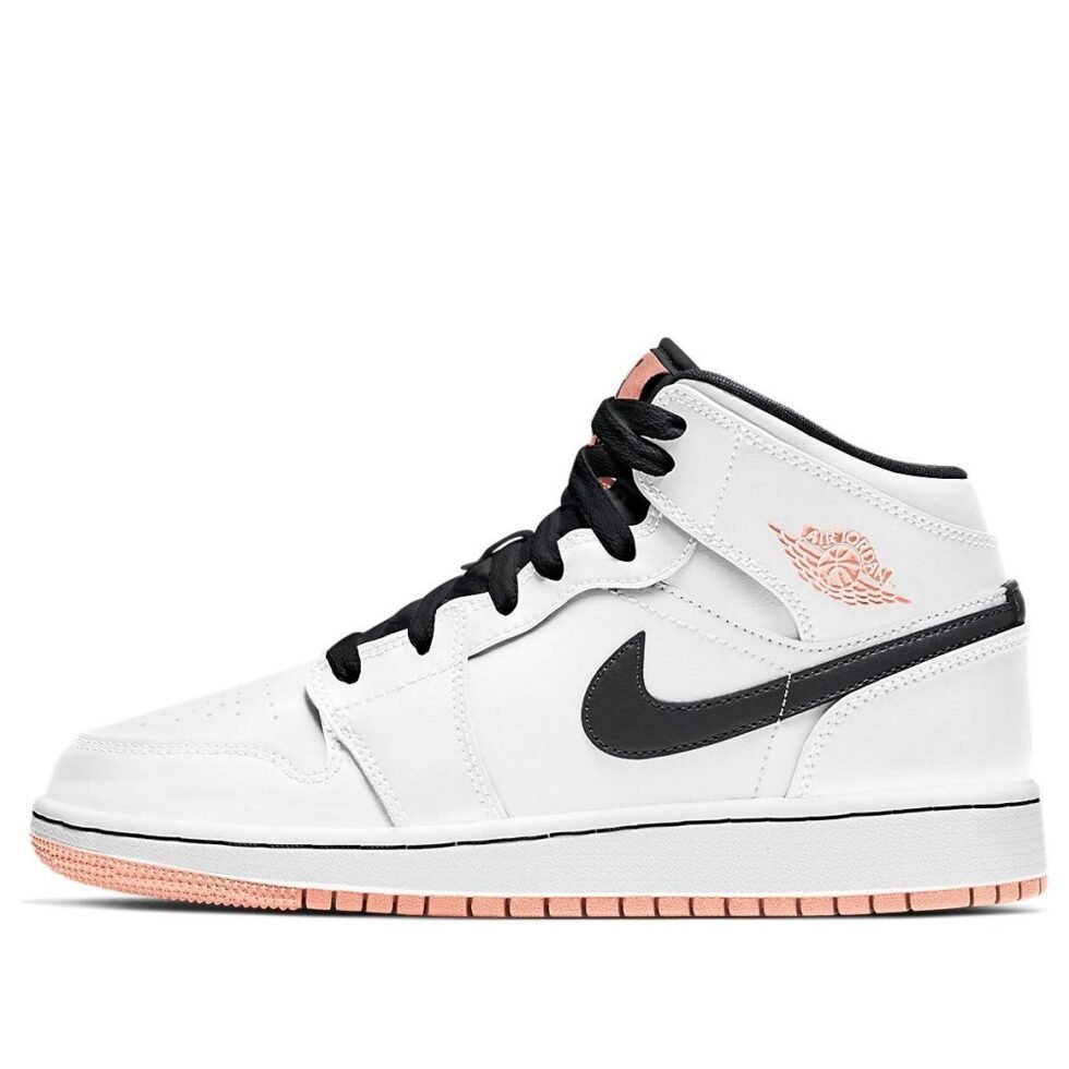 (GS) Air Jordan 1 Mid 'White Arctic Orange' 554725-180