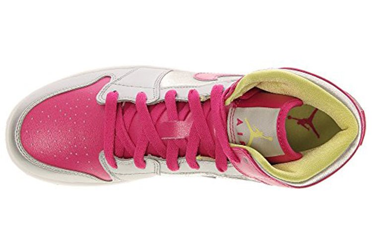 (GS) Air Jordan 1 Mid 'Metallic Silver Fusion Pink' 555112-037 - Image 3