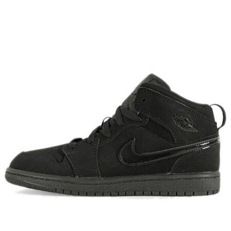(PS) Air Jordan 1 Mid 'All Black' 640734-056