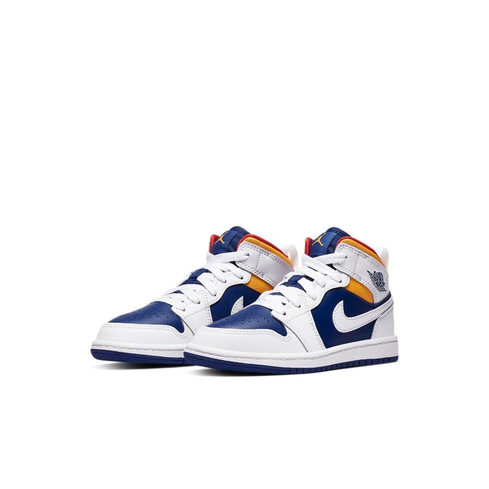 (PS) Air Jordan 1 Mid 'White Dark Blue' 640734-131 - Image 3