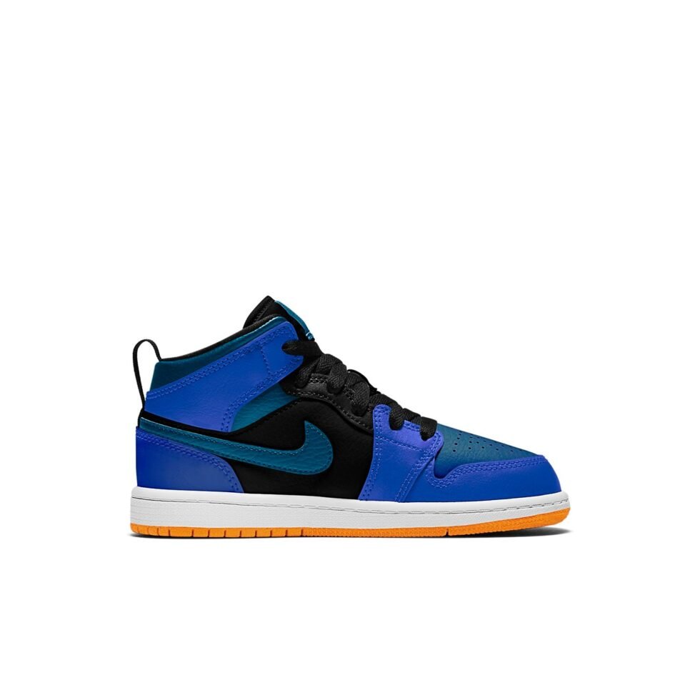 (PS) Air Jordan 1 Mid 'Racer Blue Green Abyss' 640734-440 - Image 2
