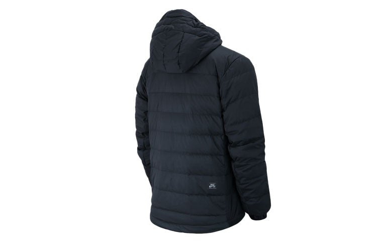 Nike SB Skateboard Stay Warm Windproof Casual Sports hooded down Jacket Black 693335-011 - Image 2