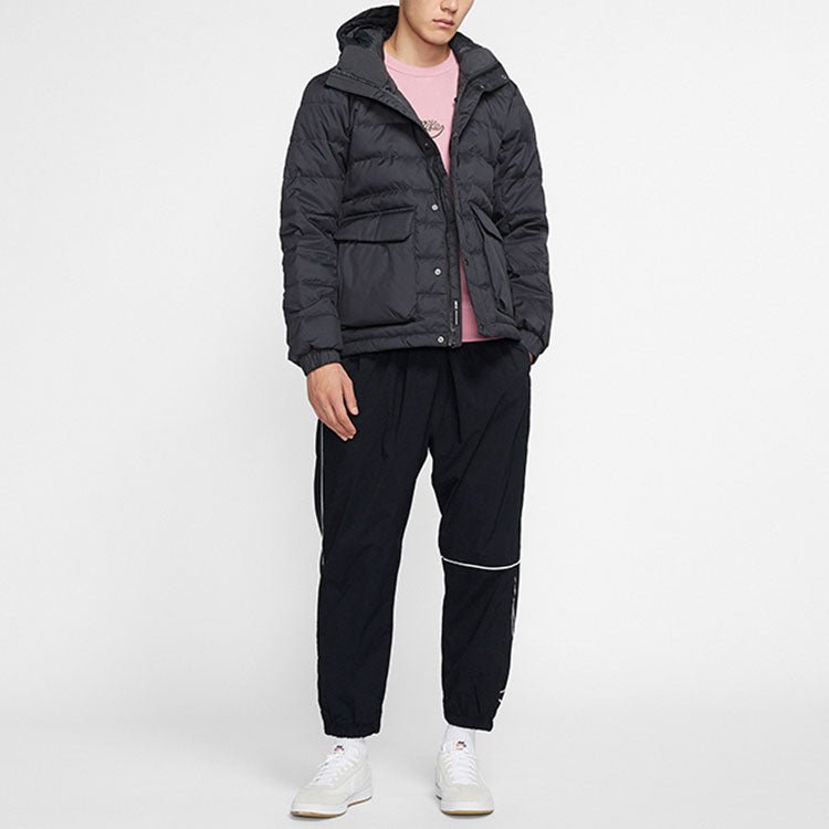Nike SB Skateboard Stay Warm Windproof Casual Sports hooded down Jacket Black 693335-011 - Image 5