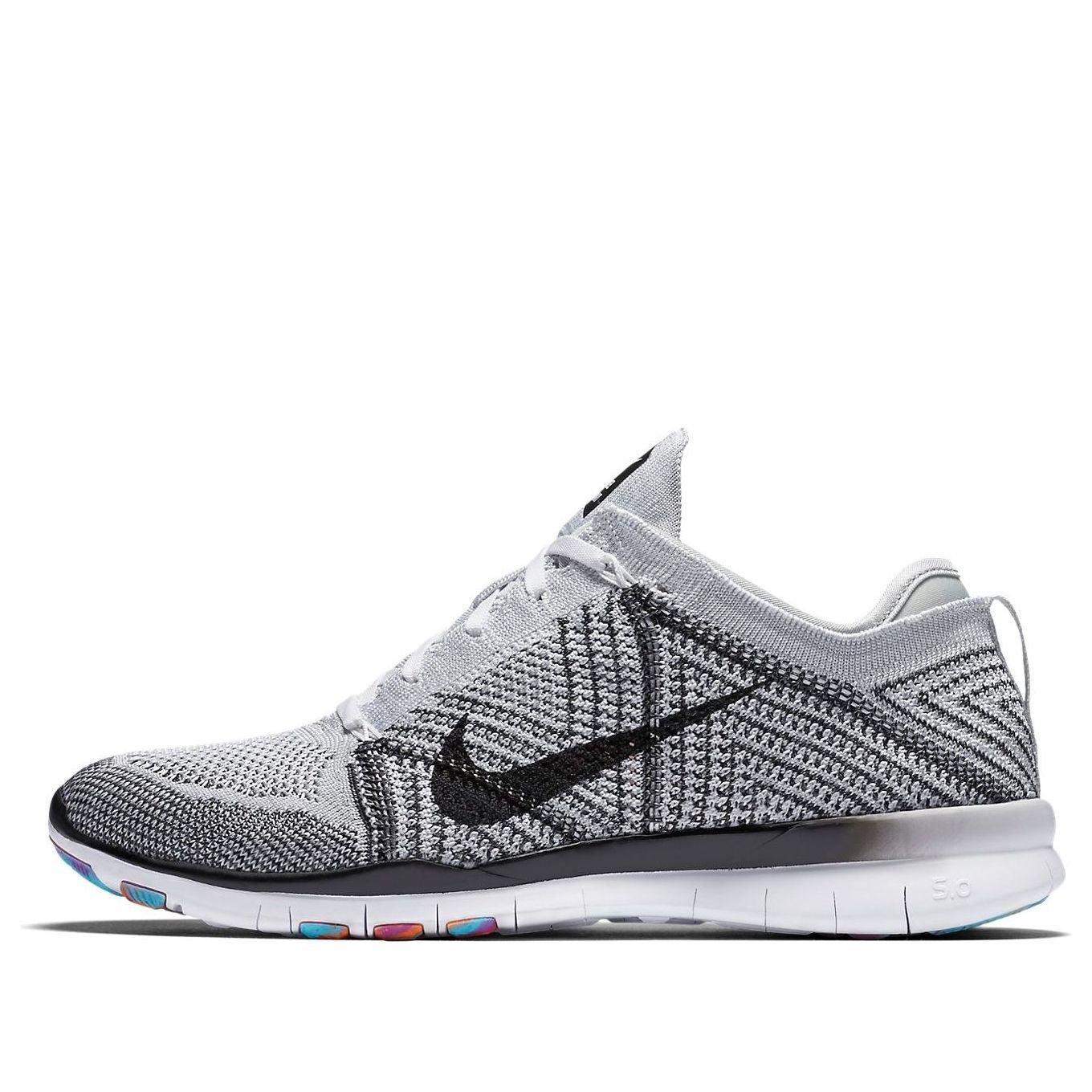 (WMNS) Nike Free TR Trainer Flyknit Low-Top Running Shoes Black/White/Gray 718785-100