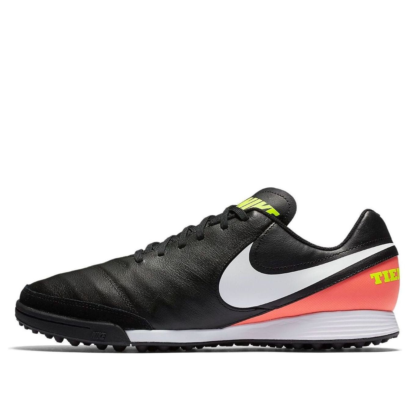 Nike TiempoX Genio 2 Leather TF 'Black Orange Volt' 819216-018