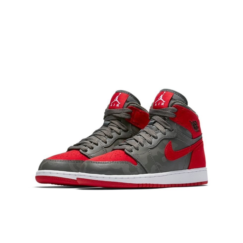 (GS) Air Jordan 1 Retro Hi Prem 'Bred Camo' 822858-032 - Image 3
