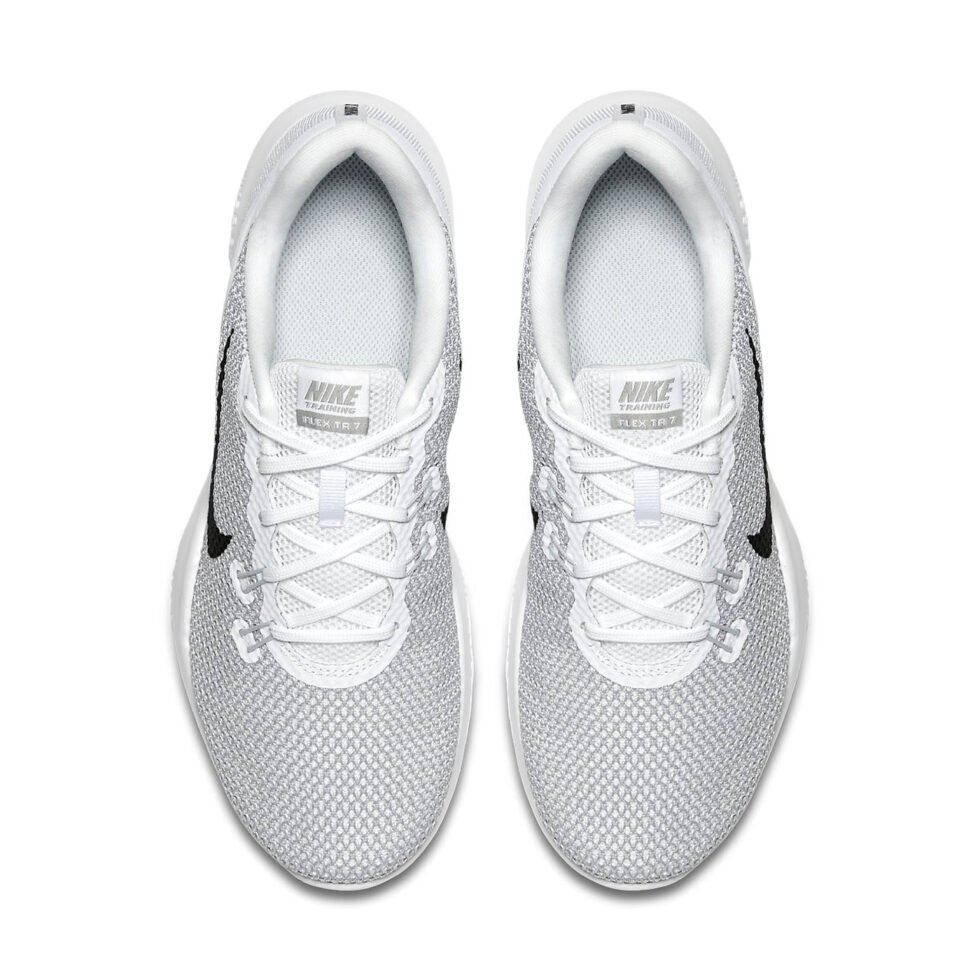(WMNS) Nike Flex Trainer 7 Low-Top White/Grey 898479-100 - Image 4