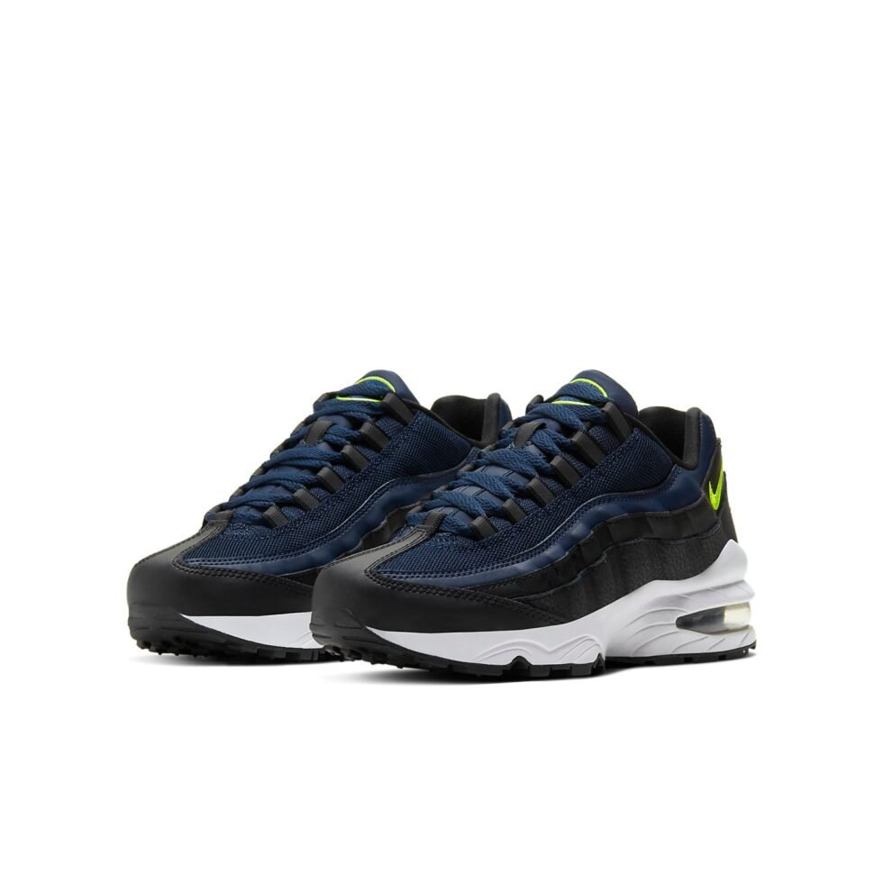 (GS) Nike Air Max 95 'Midnight Navy Lemon Venom' 905348-037 - Image 3