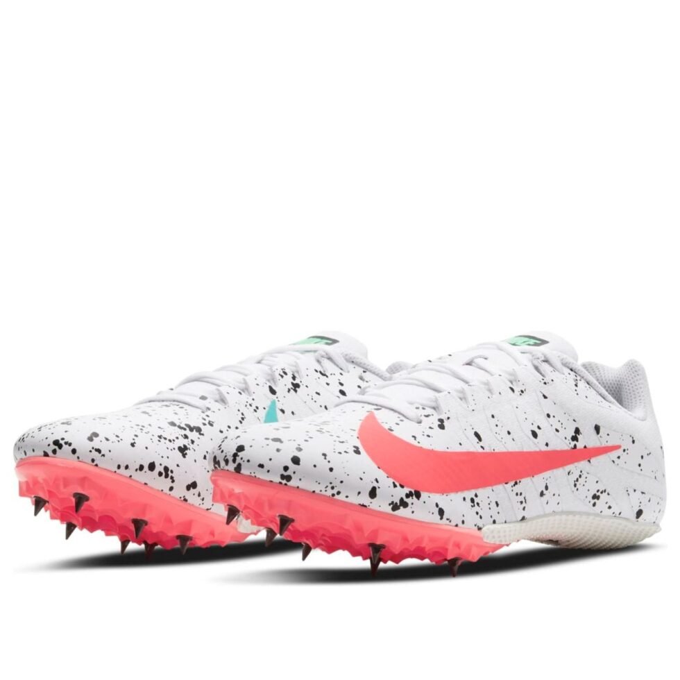 (WMNS) Nike Air Zoom Rival S 9 'Paint Splatter White Crimson Jade' 907565-101 - Image 4