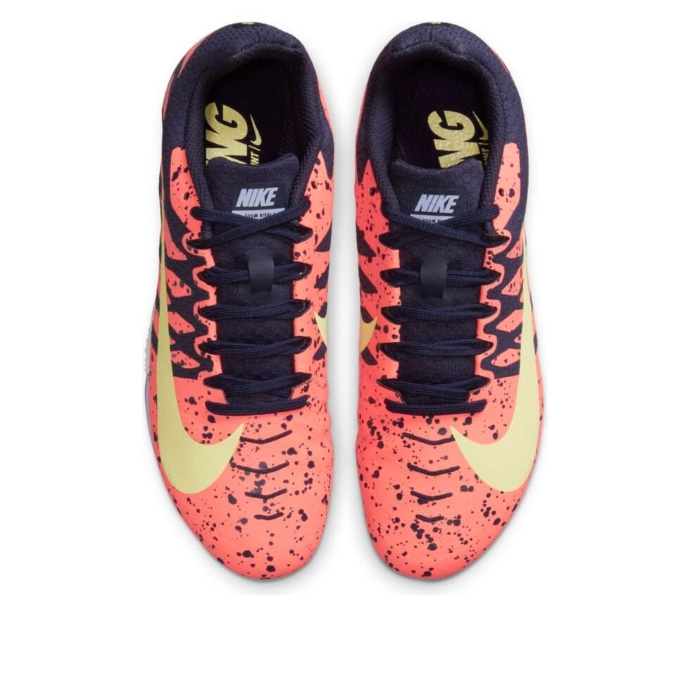 (WMNS) Nike Air Zoom Rival S 9 Spikes 'Paint Splatter Bright Mango Zitron' 907565-801 - Image 2