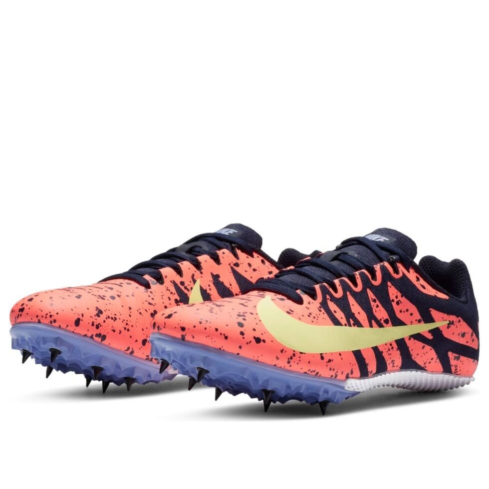 (WMNS) Nike Air Zoom Rival S 9 Spikes 'Paint Splatter Bright Mango Zitron' 907565-801 - Image 4