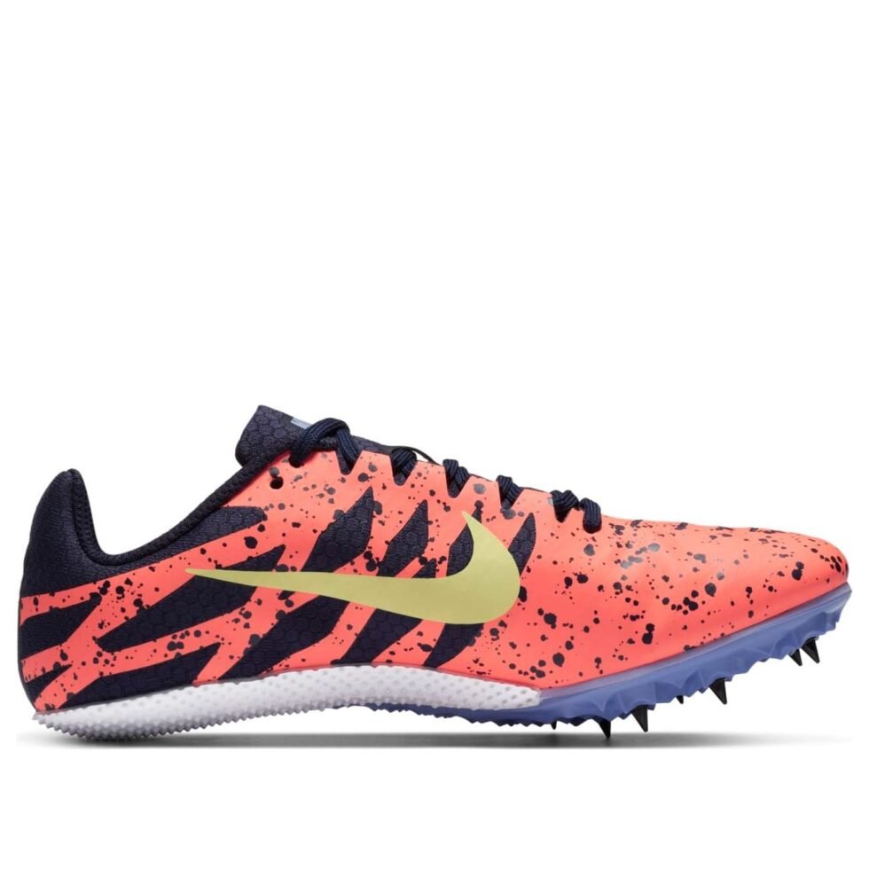 (WMNS) Nike Air Zoom Rival S 9 Spikes 'Paint Splatter Bright Mango Zitron' 907565-801 - Image 6