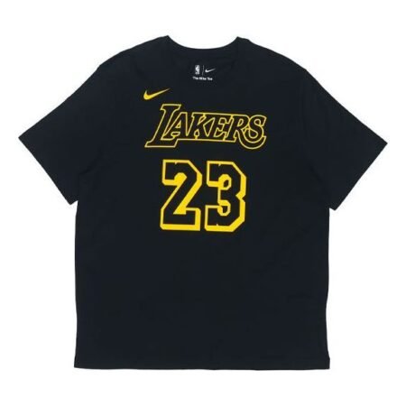 Nike Los Angeles Lakers LeBron James No. 23 Casual Sports Breathable Short Sleeve Black AA2591-022
