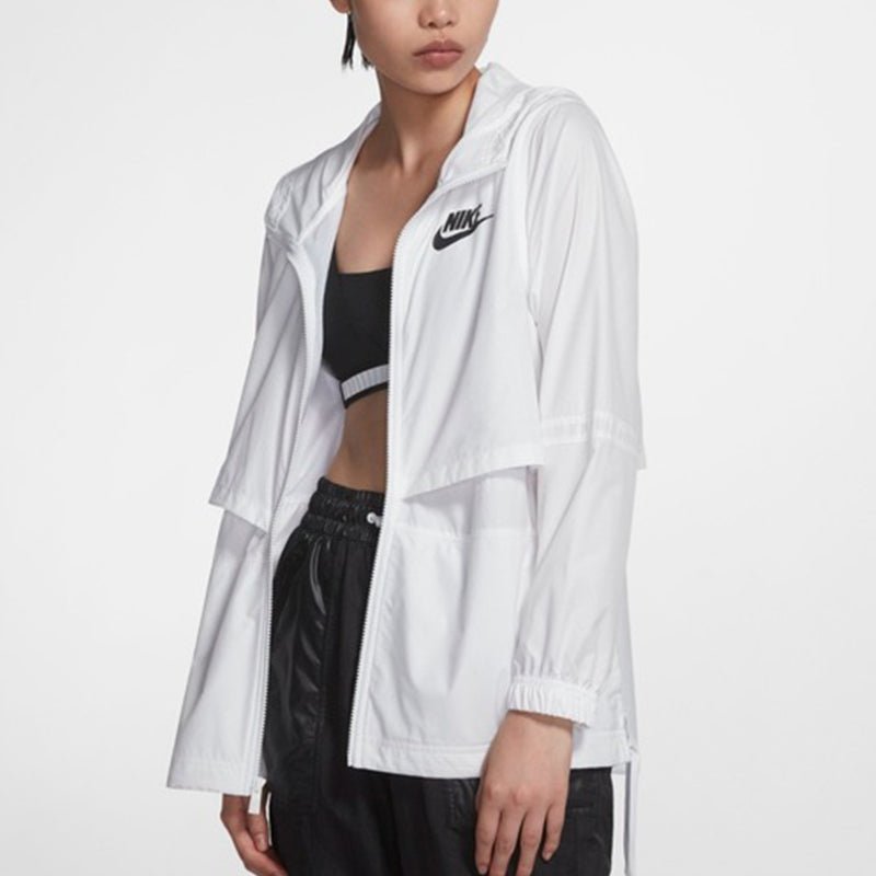 (WMNS) Nike As W Nsw Jkt Wvn Sports Running Windproof Jacket Autumn White AJ2983-101 - Image 3