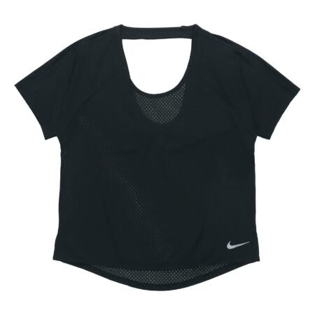 (WMNS) Nike Breathe Miler Running Short Sleeve Sports BRA Professional Black AJ8142-010