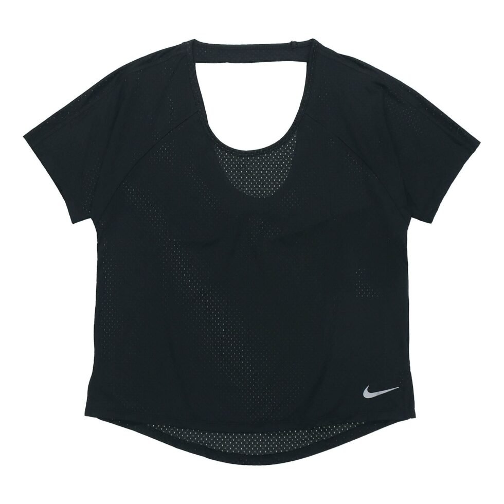 (WMNS) Nike Breathe Miler Running Short Sleeve Sports BRA Professional Black AJ8142-010