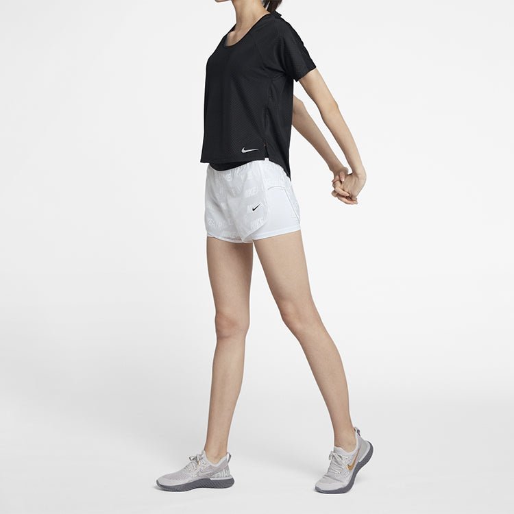 (WMNS) Nike Breathe Miler Running Short Sleeve Sports BRA Professional Black AJ8142-010 - Image 3