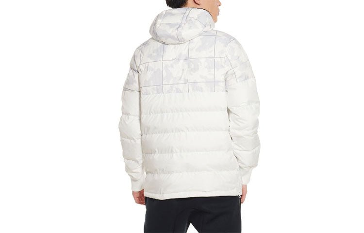 Nike LeBron Hybrid Stay Warm Plaid hooded Half Zipper Pullover Down Jacket White AT3905-121 - Image 2