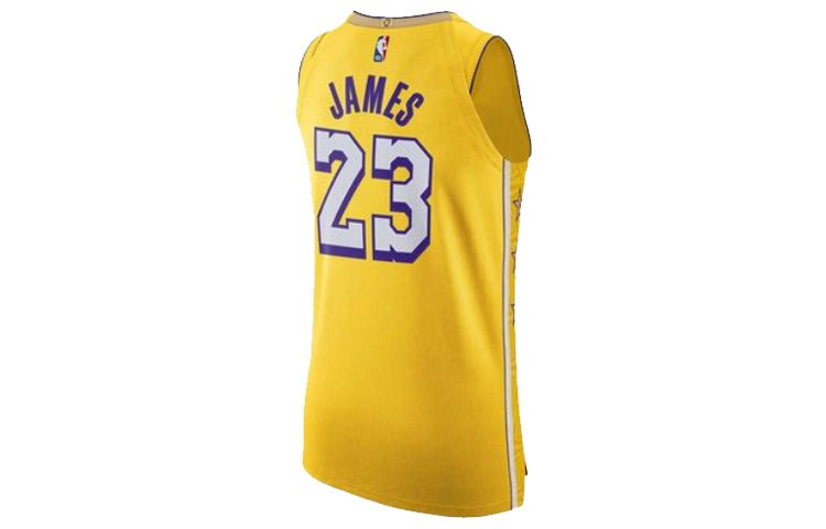Nike NBA City limited Jersey AU Player Edition 2019-2020 Los Angeles Lakers LeBron James Yellow AV4583-728 - Image 2