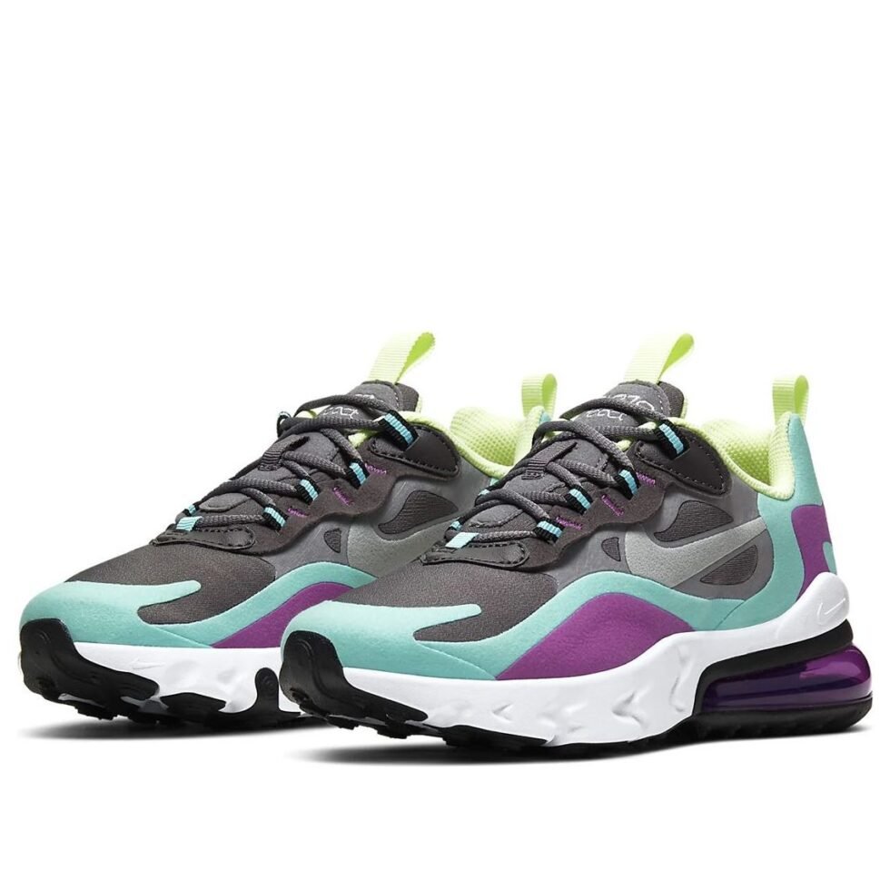 (GS) Nike Air Max 270 React 'Gunsmoke Aurora Violet' BQ0103-007 - Image 3