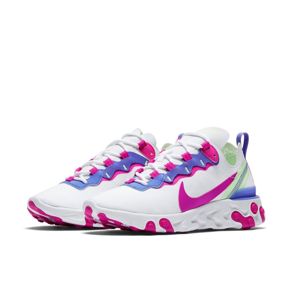 (WMNS) Nike React Element 55 'White Fire Pink' BQ2728-104 - Image 3