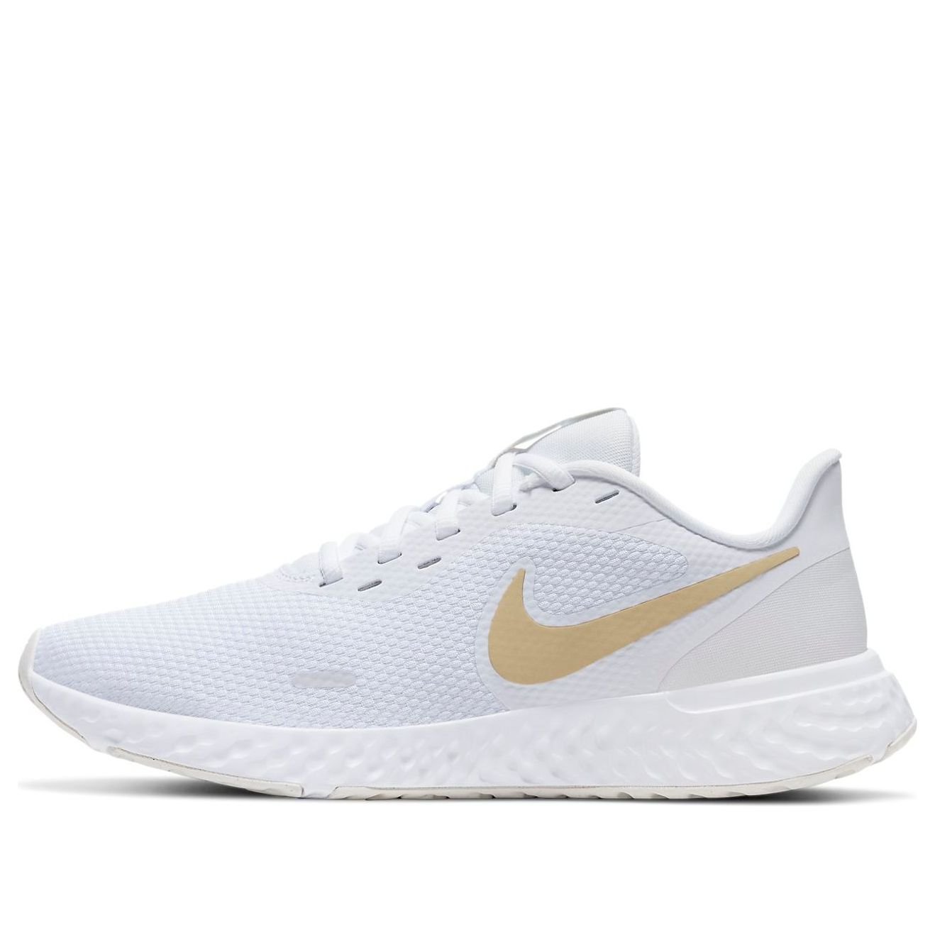 (WMNS) Nike Revolution 5 White/Gold BQ3207-108