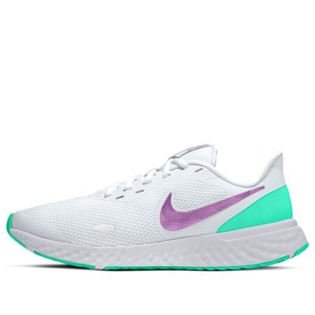 (WMNS) Nike Revolution 5 'White Green Glow Violet' BQ3207-111