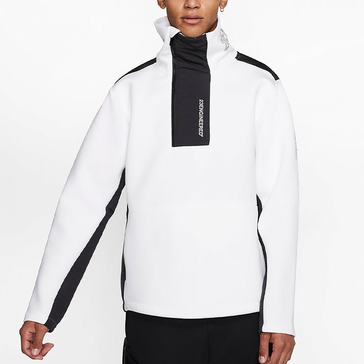Air Jordan 23 Engineered Stand Collar Knit Contrasting Colors Half Zipper White BQ5738-100 - Image 3