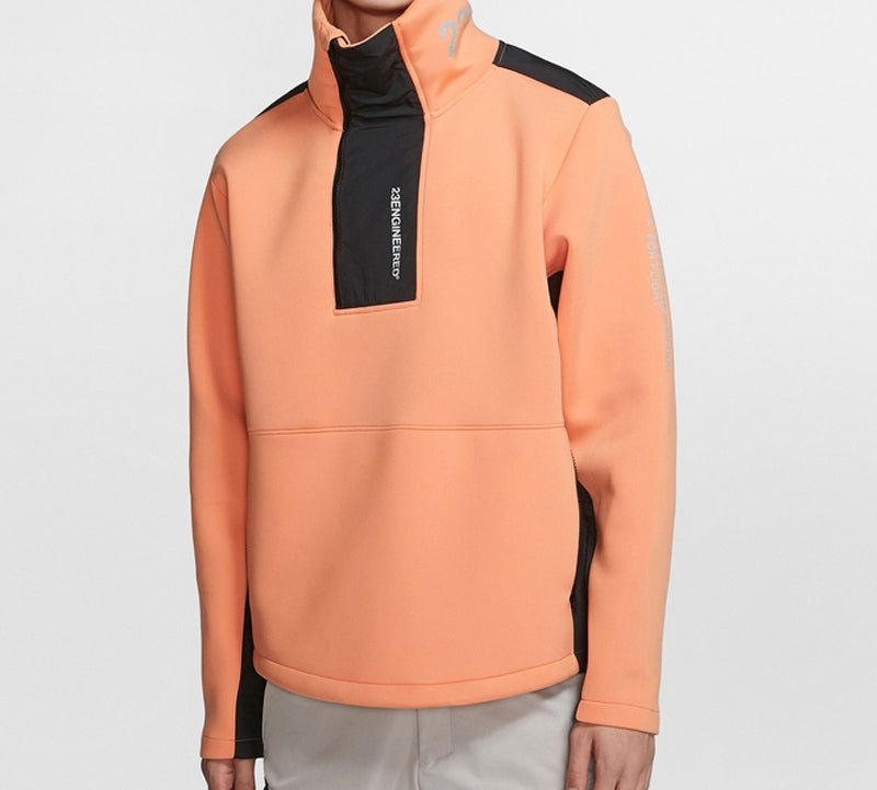 Air Jordan 23 Engineered Stand Collar Knit Contrasting Colors Half Zipper Orange BQ5738-854 - Image 3