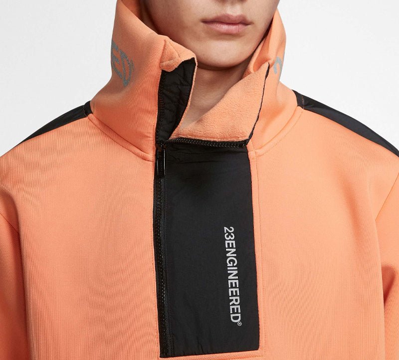 Air Jordan 23 Engineered Stand Collar Knit Contrasting Colors Half Zipper Orange BQ5738-854 - Image 5