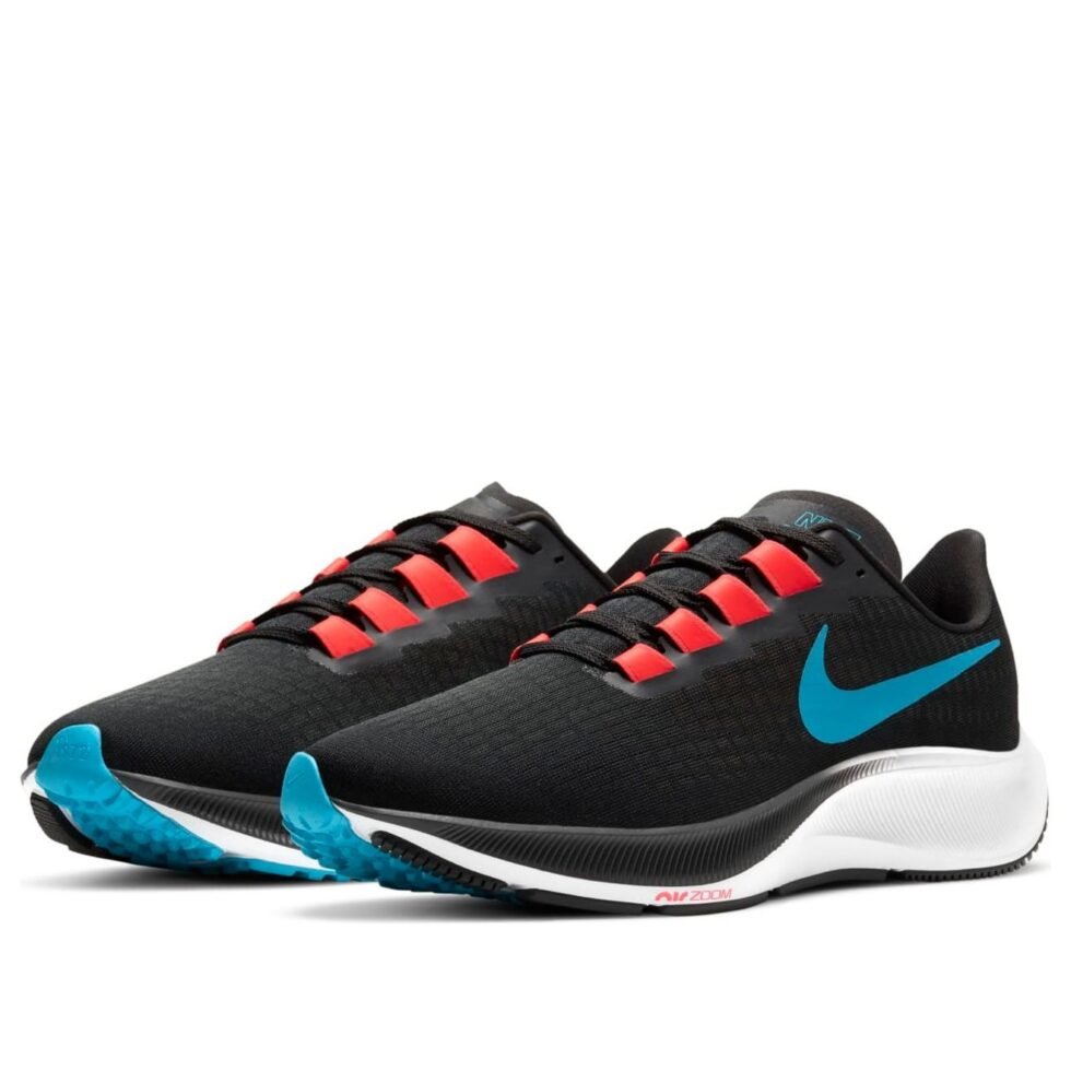 Nike Air Zoom Pegasus 37 'Off Noir Light Blue Fury ' BQ9646-011 - Image 3