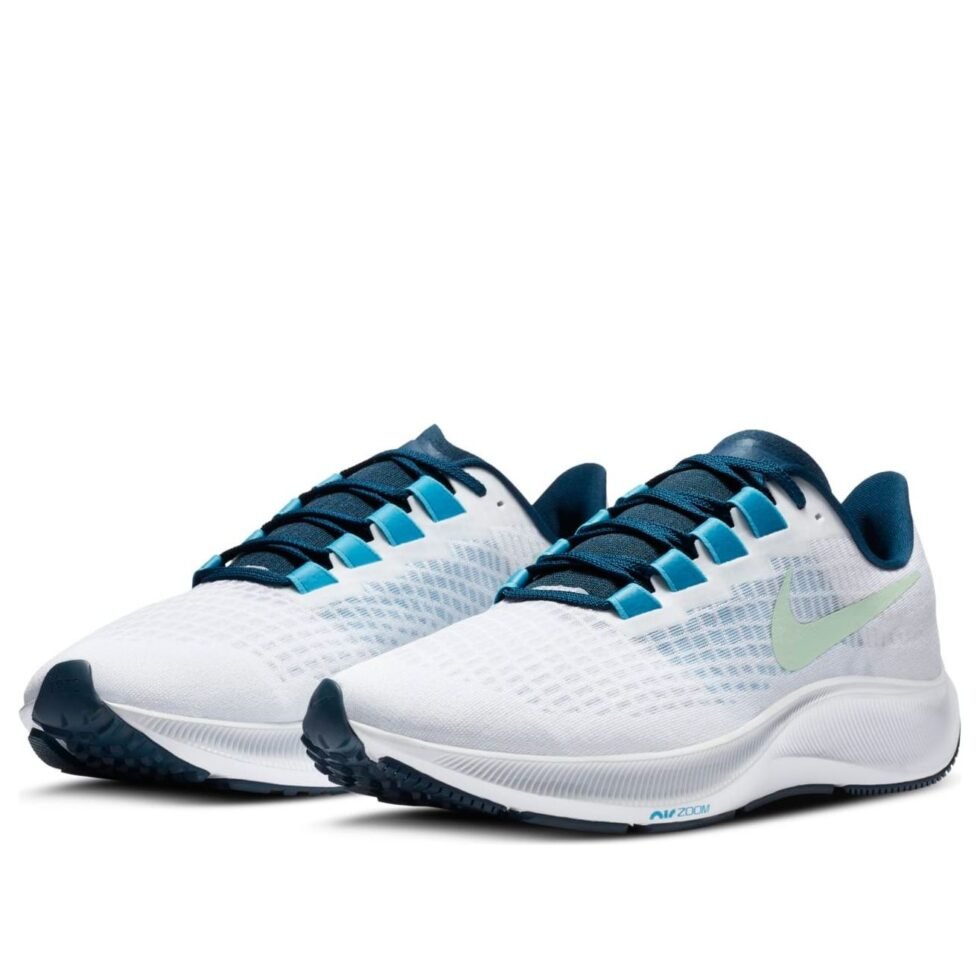 Nike Air Zoom Pegasus 37 'White Blue Cucumber' BQ9646-101 - Image 3