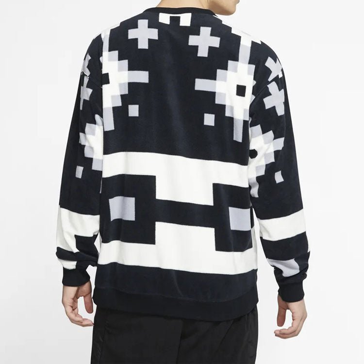 Nike SB Skateboard Icon Pattern Printed Sweater For Men Black/White BV0878-060 - Image 4