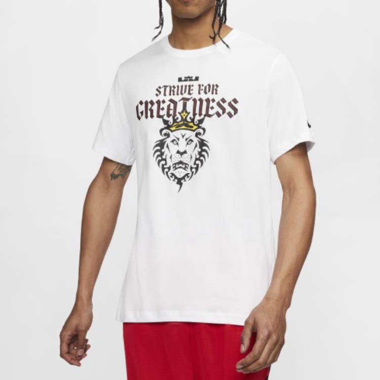 Nike Dri-FIT Lebron Strive For Greatness DRI-FIT TEE Men White CD1321-100 - Image 5