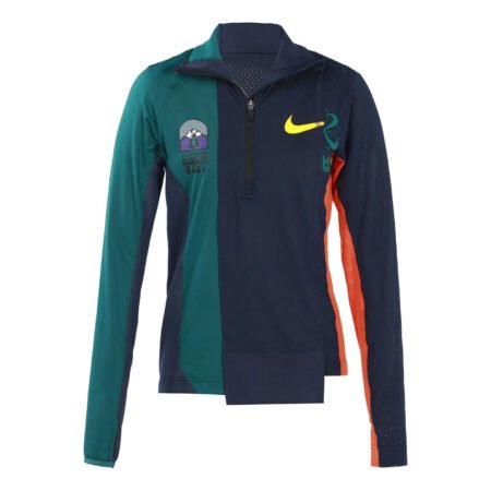 (WMNS) Nike x sacai Half Zip Running Jacket 'Obsidian Deep Royal Blue' CD6308-451