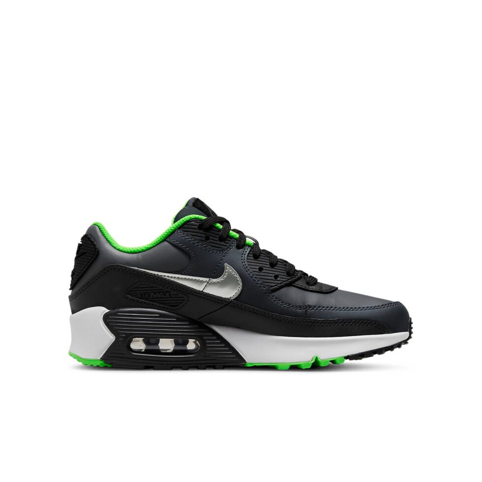 (GS) Nike Air Max 90 Leather 'Black Dark Smoke Grey' CD6864-016 - Image 2