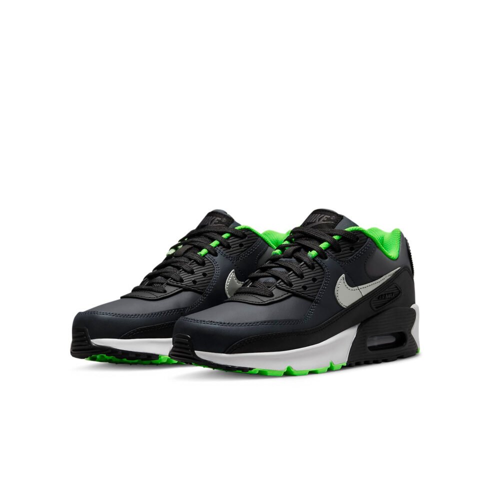 (GS) Nike Air Max 90 Leather 'Black Dark Smoke Grey' CD6864-016 - Image 3